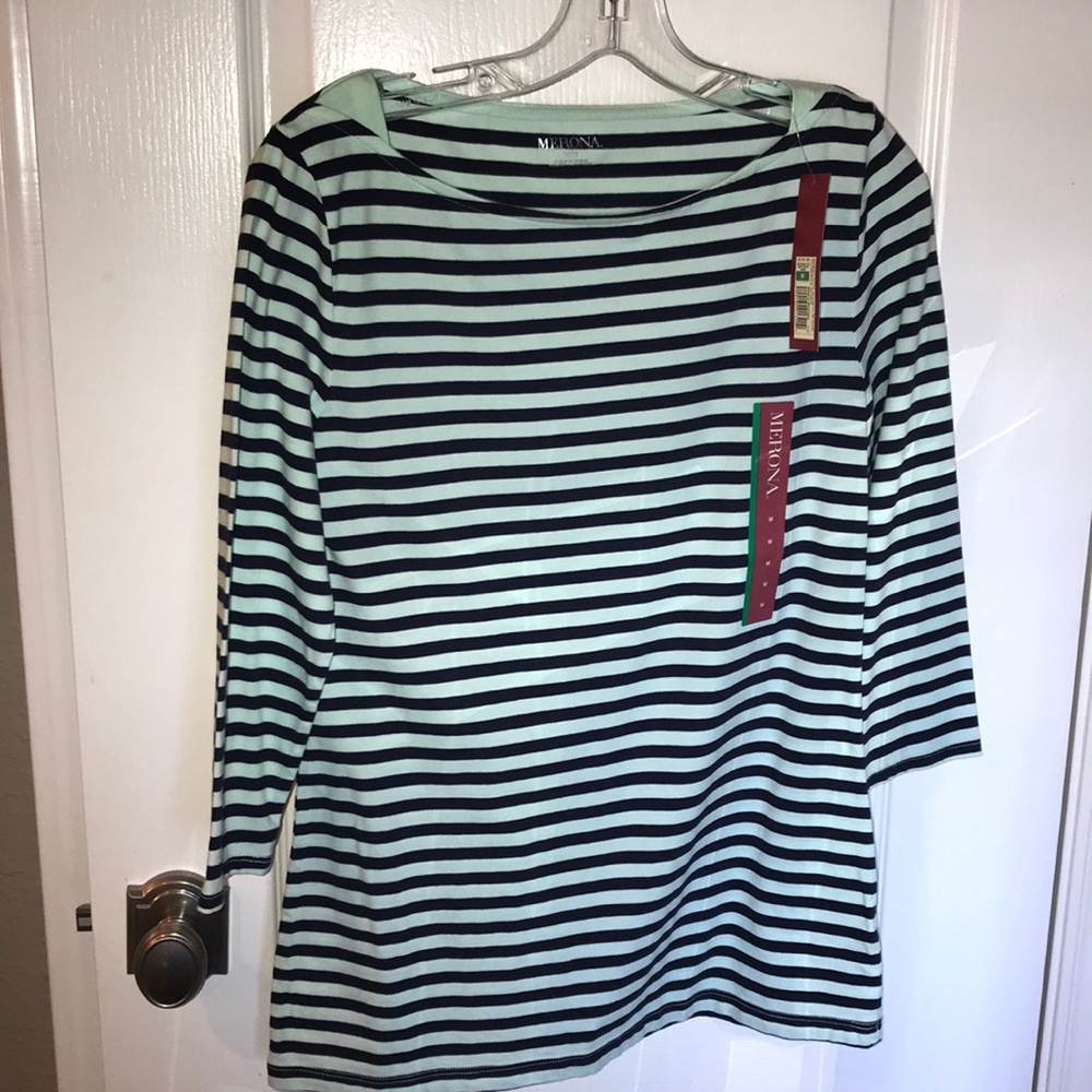 2 size Medium striped Cotten shirts